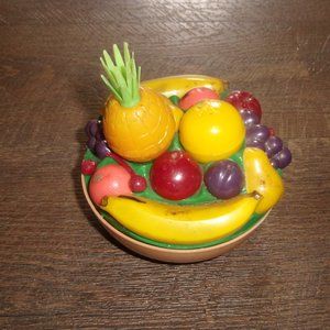 Salt pepper shakers plastic fruit sugar bowl